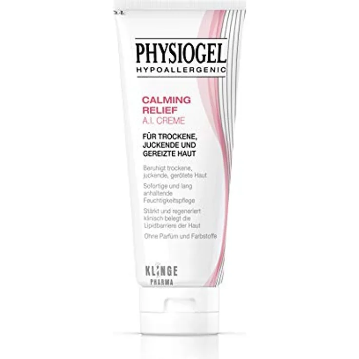 Klinge Pharma Physiogel Cr A.I. Creme, 24h Gesichtscreme für trockene, juckende und gereizte Haut, 100 ml, hypoallergen