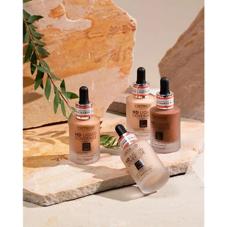 Catrice HD Liquid Coverage Foundation, Nr. 010, Nude, langanhaltend, mattierend, vegan, ölfrei, wasserfest, 3er Pack (3x30ml) – Bild 4