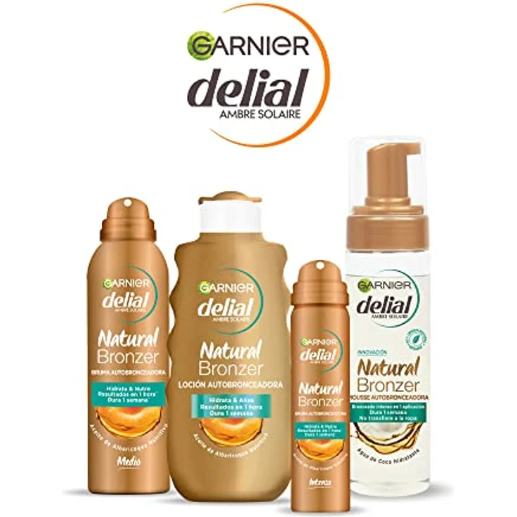 Garnier Natural Bronzer Bruma Autobronceadora Medio 150 Ml, Selbstbräuner mit kühlendem Effekt und flexiblem Design – Bild 4