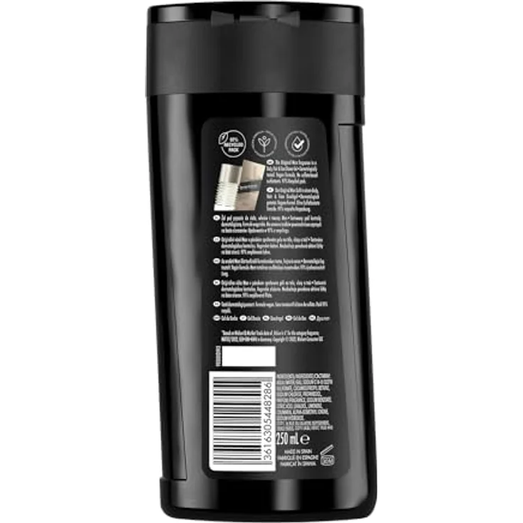 bruno banani Man 3-in-1 Shower Gel, klassisch-maskuliner Amber-Fougère-Duft für Körper, Gesicht und Haare, 250 ml, vegan und dermatologisch getestet – Bild 2