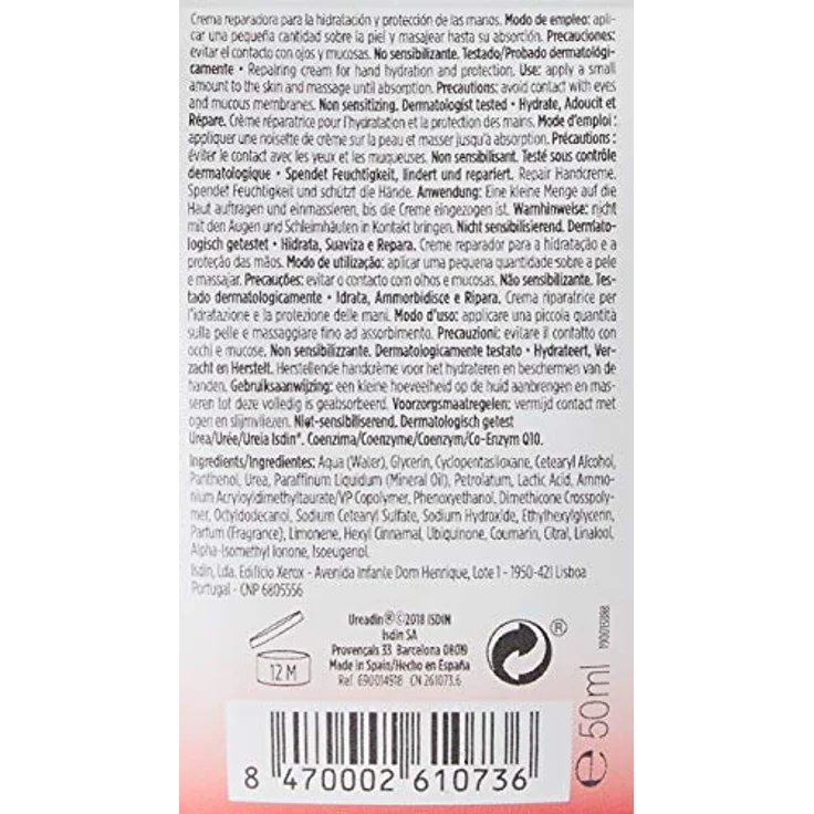 ISDIN Ureadin Handcreme Repair (50ml) | Spendet Feuchtigkeit und schützt die Hände vor Trockenheit, Schuppenbildung und Rissen | Speziell für sehr trockene und rissige Hände. – Bild 4