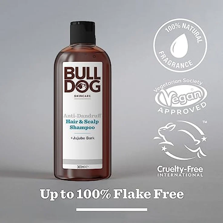 Bulldog Skincare Anti-Dandruff Shampoo, 300ml, revitalisierendes Shampoo für Männer gegen Schuppen, spendet Feuchtigkeit und stimuliert Haarwuchs – Bild 3