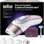 Braun Smart IPL Haarentfernung Skin i·expert 7, Professionelle Dauerhafte Laser-Haarentfernung, Designed in Germany, inkl. Etui, Venus Rasierer, 4 Aufsätze, PL7431, Weiß/Rosegold