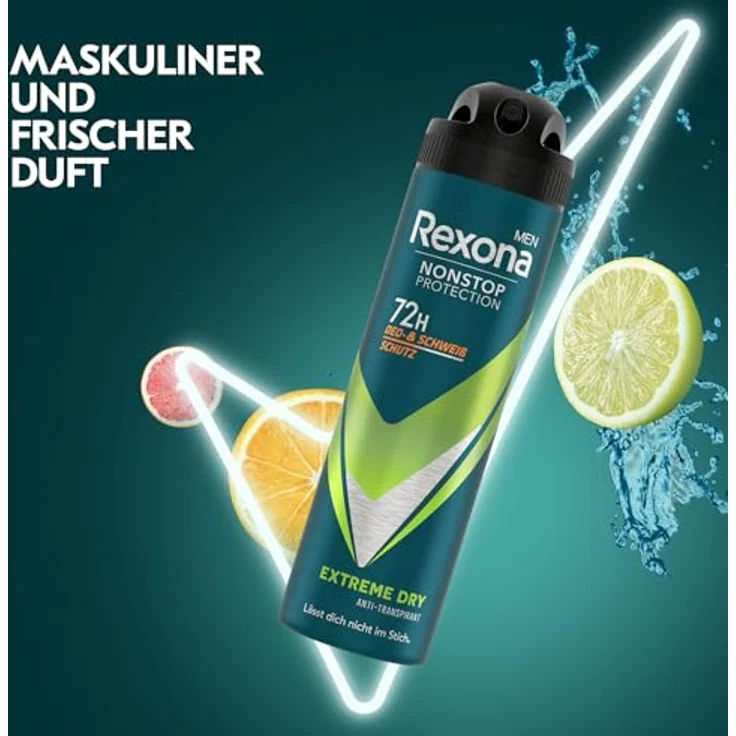 Rexona Men Nonstop Protection Extreme Dry Deospray, 72h Anti-Transpirant, 6x 150ml, maskulin-frischer Duft – Bild 6