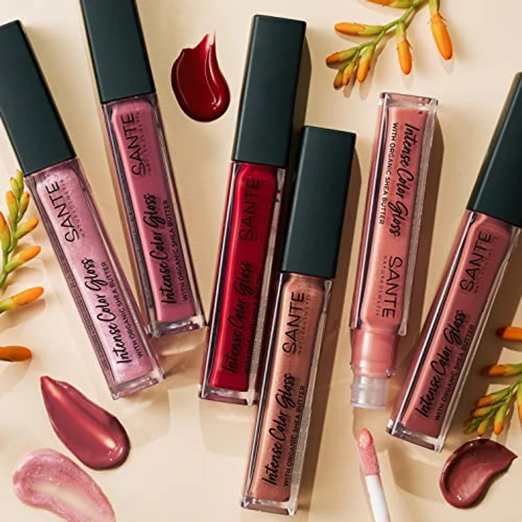 Sante Naturkosmetik Natürlicher Lipgloss mit glänzendem Finish, Mit Sheabutter für gepflegte Lippen, Intense Color Gloss, Nr. 03 Stubborn Plum, 1 x 5,3 ml – Bild 5