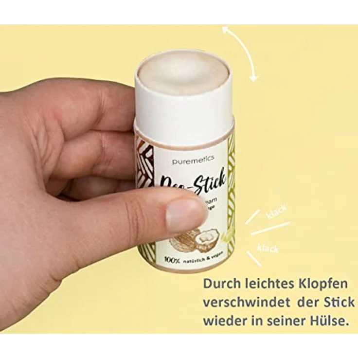 puremetics Deo-Stick Coconut-Cream, 50 ml, veganer Körperpflege-Deodorant mit exotischem Kokosduft, ohne Aluminium – Bild 4