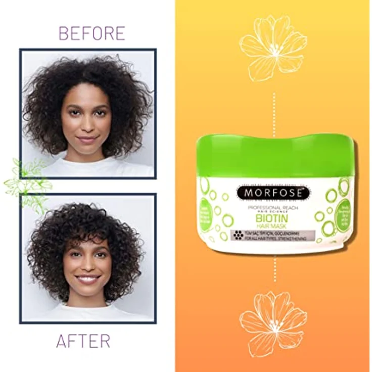 Morfose Biotin Hair Mask 500ml, Haarpflegemaske für volles und kräftiges Haar, revitalisierendes Biotin, geeignet für alle Haartypen – Bild 3