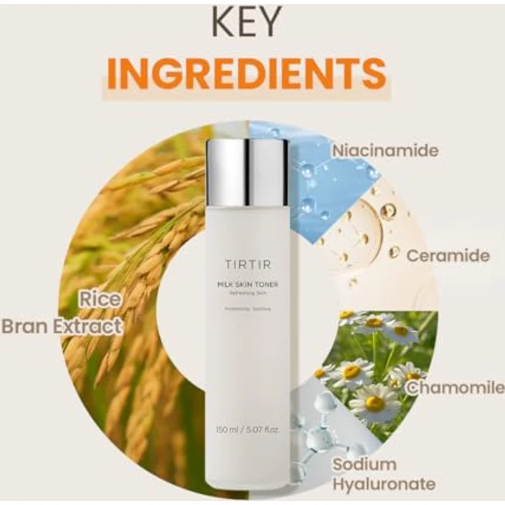TIRTIR Milk Skin Toner Hauttonikum, 50 ml – Gesichtstonikum für hydratisierte und strahlende Haut, mit Hyaluronsäure und Provitamin B5 – Bild 6