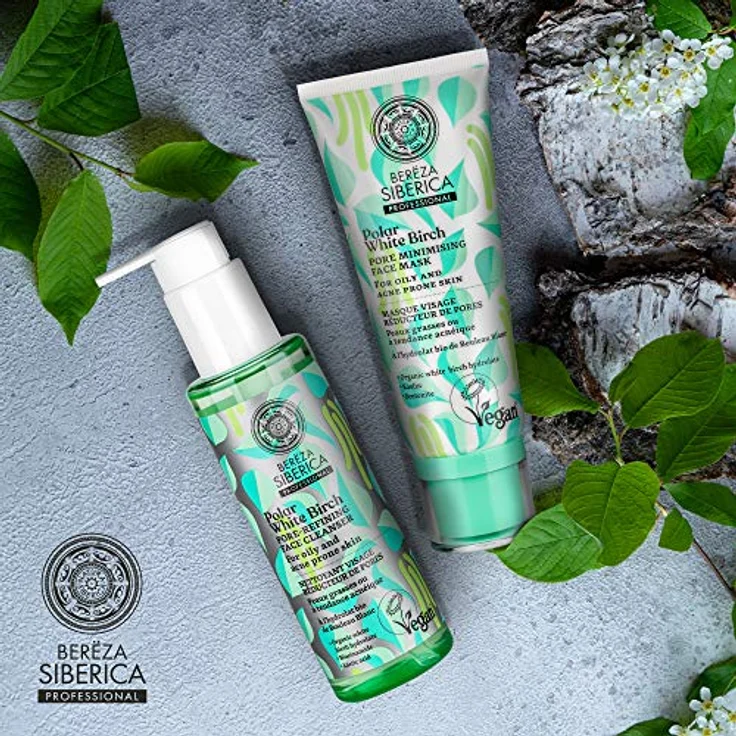 Natura Siberica Bereza Polar White Birch, Gesichtsreiniger mit antioxidativen Wirkungen, 145 ml – Bild 2