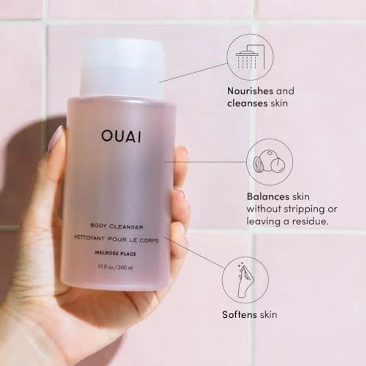 Ouai Body Cleanser Melrose Place, Duschgel für Damen mit Rose, Bergamotte und weißem Moschus, 300 ml – Bild 2