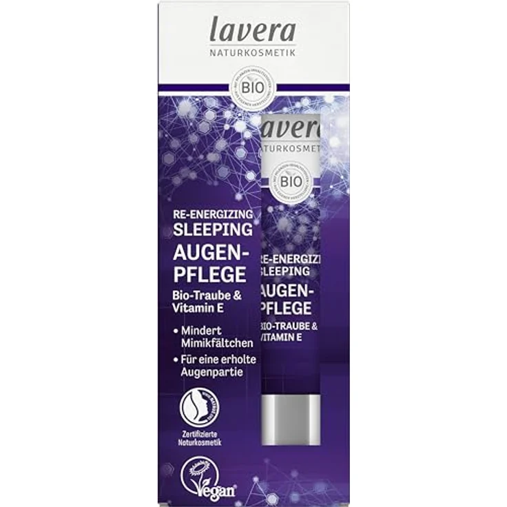 lavera Re-Energizing Sleeping Augenpflege - reduziert Mimikfältchen - natürliche Zellerneuerung - feuchtigkeitsspendend - vegan - Naturkosmetik - 15 ml – Bild 4