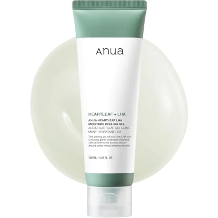 Anua Heartleaf LHA Moisture Peeling Gel, Sanftes 120 ml Gelpeeling für empfindliche Haut mit Akne-Neigung, reinigt und verfeinert die Poren