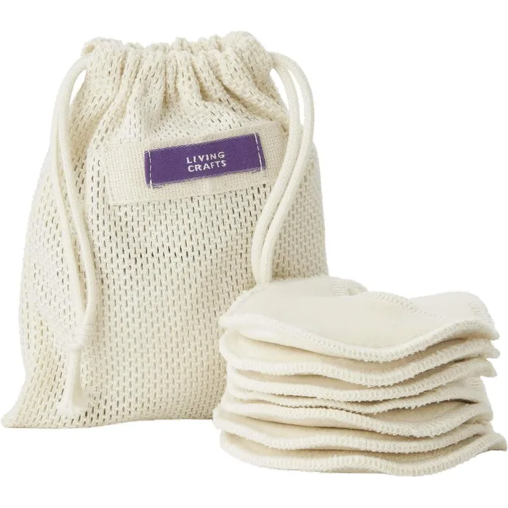 Living Crafts Abschminkpads „India“, 7er Set, mit Wäschenetz