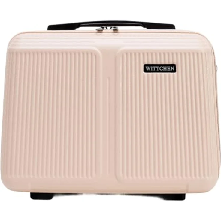 WITTCHEN Stripes Line Kosmetiktasche, Hartschalenkoffer aus ABS mit bequemen Griff und Schultergurt, Puderrosa – Bild 1