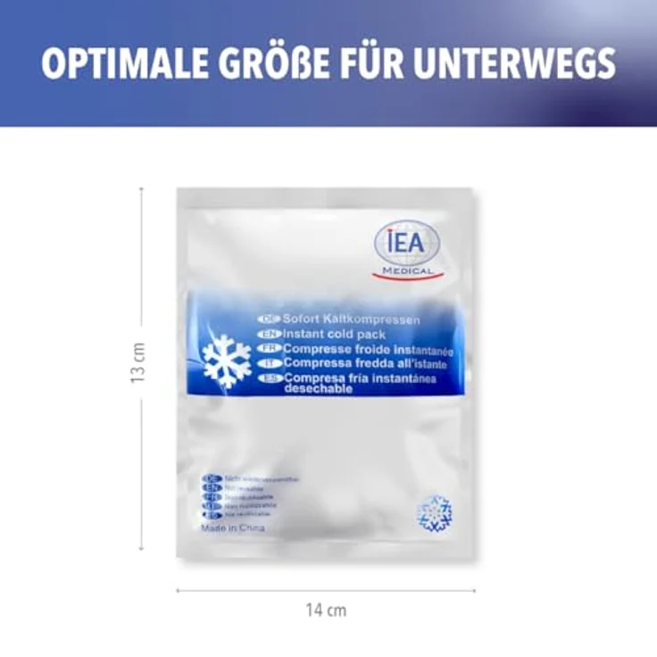 IEA Medical Sofort-Kaltkompressen 10 Stück – für Muskelverspannungen, Prellungen & Erste Hilfe, sofort einsatzbereit – Bild 7