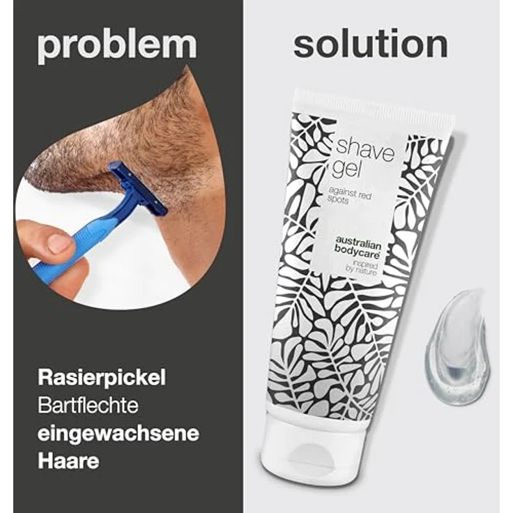 Rasier Gel Mit Teebaumöl for Men 200 ml | Transparentes Rasiergel für eine präzise, komfortable Rasur | Bei Rasurbrand, roten Pickel und eingewachsenen Haaren – Bild 2