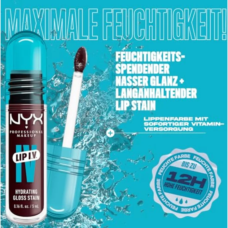 NYX Professional Makeup Lip IV Gloss Serum, feuchtigkeitsspendendes Lipgloss mit intensivem Farb- und Glanz-Effekt, 5 ml, 14 - MAUVE N MOIST – Bild 3