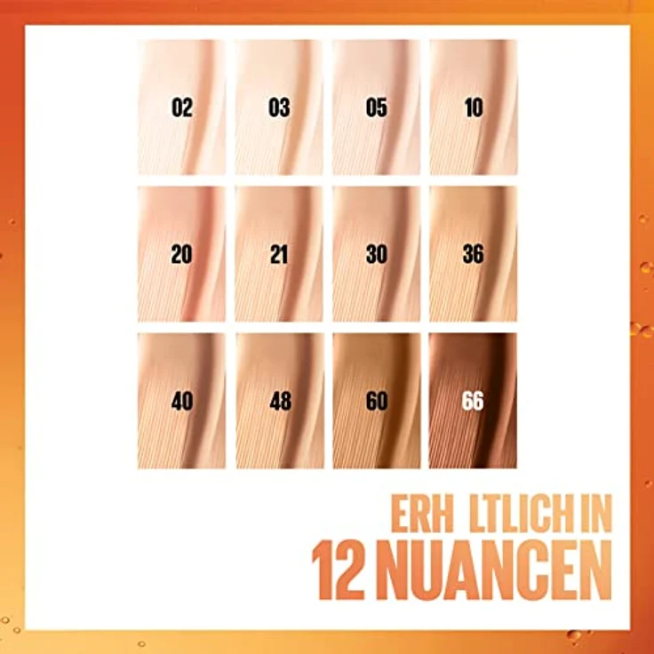 Maybelline Super Stay 24H Skin Tint Foundation, 30 ml, leichte bis mittlere Deckkraft, pflegt mit Vitamin C, Farbe IVORY – Bild 6