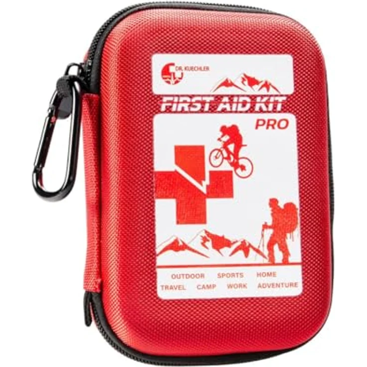 DR.KUECHLER MEDICAL Erste-Hilfe-Set Outdoor Premium PRO, 35 Teile inklusive Kompass und Pfeife, rot – Bild 1