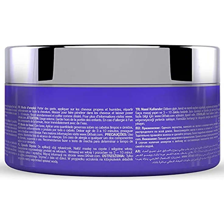GK HAIR Global Keratin Ultra Blonde Bombshell Maske (200g/7,5oz) - Semipermanente lang anhaltende Haartönungsfarbpigmente, Feuchtigkeitsspendend, Schutz vor Spliss, Natürliche Formel - Unisex – Bild 2