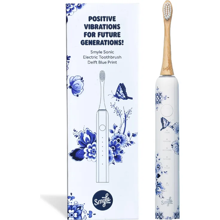 Smyle Sonic Elektrische Zahnbürste, 5 Reinigungsmodi, Drucksensor, Delfter Blau