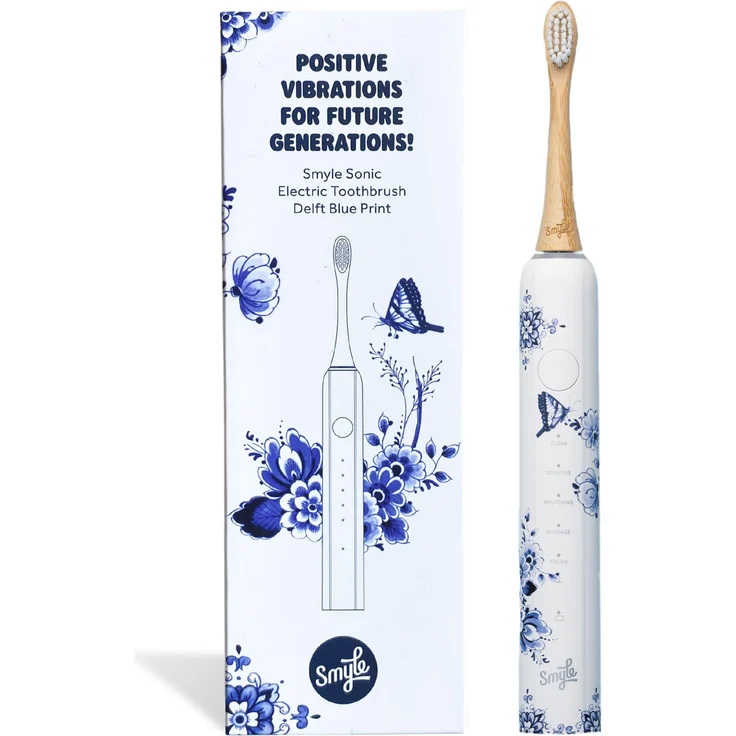 Smyle Sonic Elektrische Zahnbürste, 5 Reinigungsmodi, Drucksensor, Delfter Blau