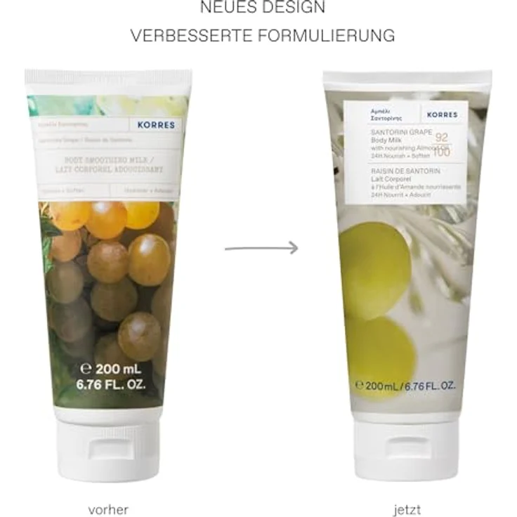 Korres Santorini Grape, beruhigende Bodylotion mit intensiver Feuchtigkeitspflege, 200 ml – Bild 3