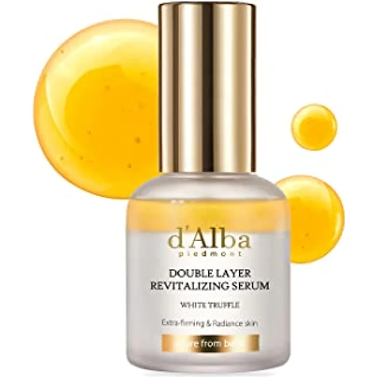 d'Alba Italian White Truffle Double Layer Revitalizing Serum, Gesichtsserum mit 100 Stunden Hydratation, 30 ml