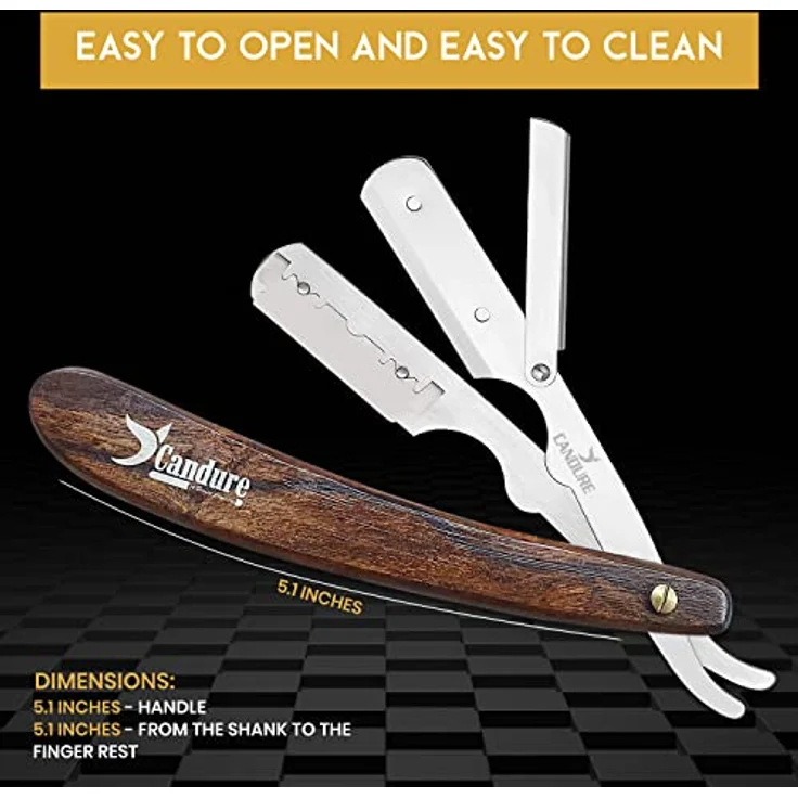 CANDURE Men Straight Cut Halsrasierer Rasiermesser – Bild 6