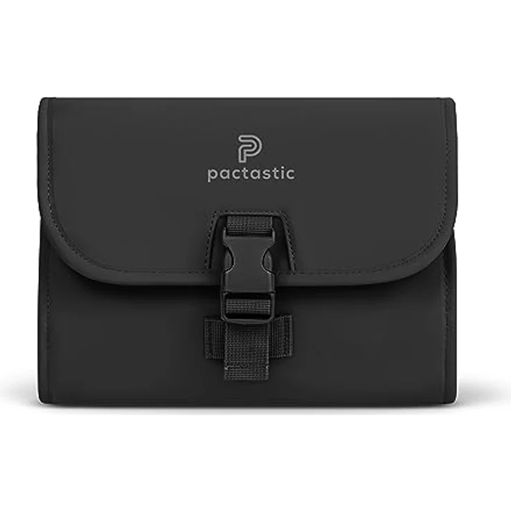 Pactastic Kosmetiktasche zum Aufhängen | 340 g Leichter ausklappbarer Kulturbeutel/Rolle mit 4 Reißverschlussfächern aus wasserabweisendem Tech-Material | 24 x 6 x 21 cm für Pflegeprodukte – Bild 5