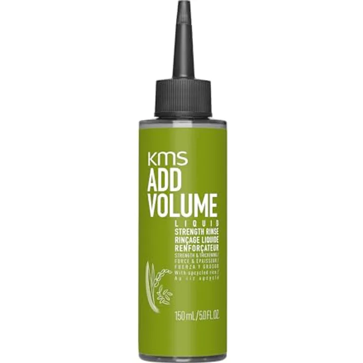 KMS ADDVOLUME Liquid Strengthening Rinse für feines bis mittelstarkes Haar, 20x stärkere Haarstruktur, vegane Formel mit upgecyceltem Reis, 150ml