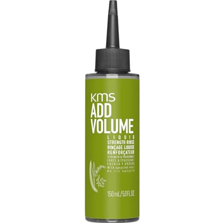 KMS ADDVOLUME Liquid Strengthening Rinse für feines bis mittelstarkes Haar, 20x stärkere Haarstruktur, vegane Formel mit upgecyceltem Reis, 150ml – Bild 1
