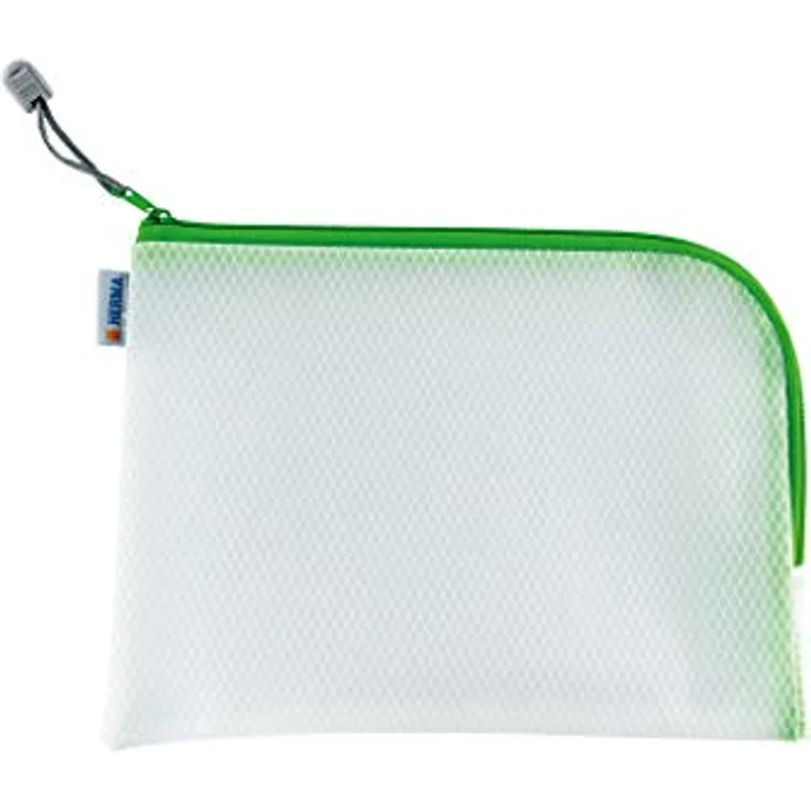 HERMA 20010 Kulturbeutel A5 mit Reißverschluss transparent grün, kleine verschließbare Sichttasche mit Zipper, Kosmetiktasche für Kosmetik, Flüßigkeiten, Make-Up, Zahnbürste – Bild 1