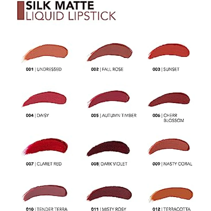 flormar Silk Matte, lang anhaltender, matter Lippenstift, hochpigmentierte Farbe 004 Daisy, 4,5 ml – Bild 5