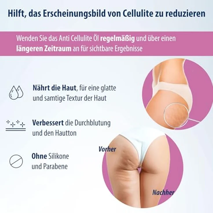 Evolsin Evolsin® Anti Cellulite Öl, straffendes Körperöl mit Koffein, L-Carnitin und Vitamin E, 150 ml – Bild 2