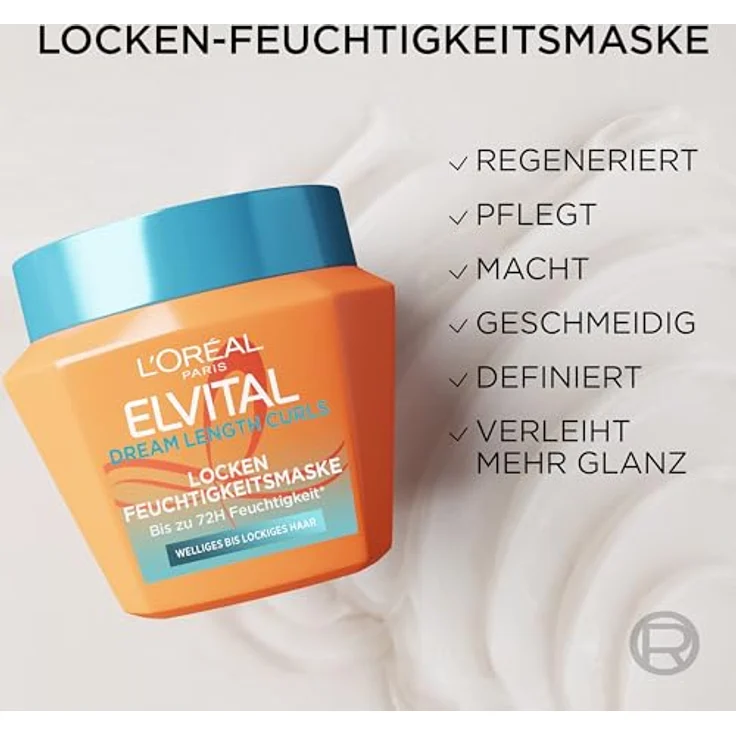 L'Oreal Paris Elvital Dream Length Locken Feuchtigkeitsmaske, 300ml mit 10% Lockenkomplex für intensive Feuchtigkeit und Sprungkraft – Bild 2