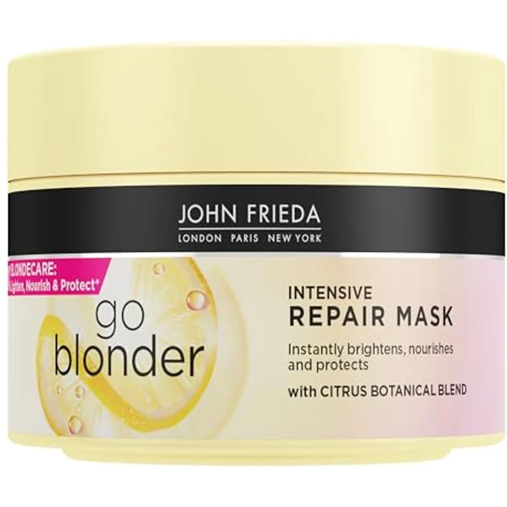 John Frieda Go Blonder Intensive Repair Mask, aufhellende Haarmaske mit vegan-freundlichen Inhaltsstoffen, 250ml – Bild 1