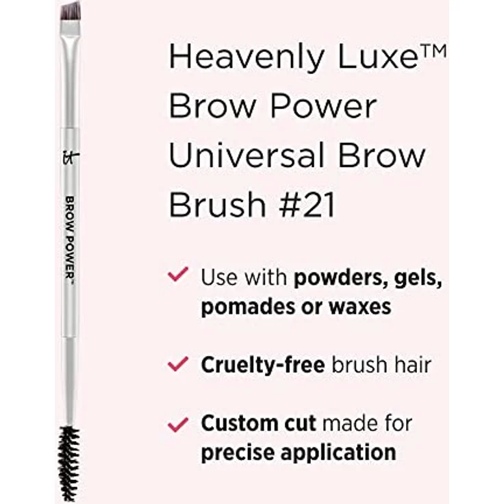 it Cosmetics Heavenly Luxe™ Brow Power™ Universal Transformer Brush, Augenbrauenpinsel mit abgeschrägtem Pinselende und Spiral-Bürstchen, Unisex – Bild 2