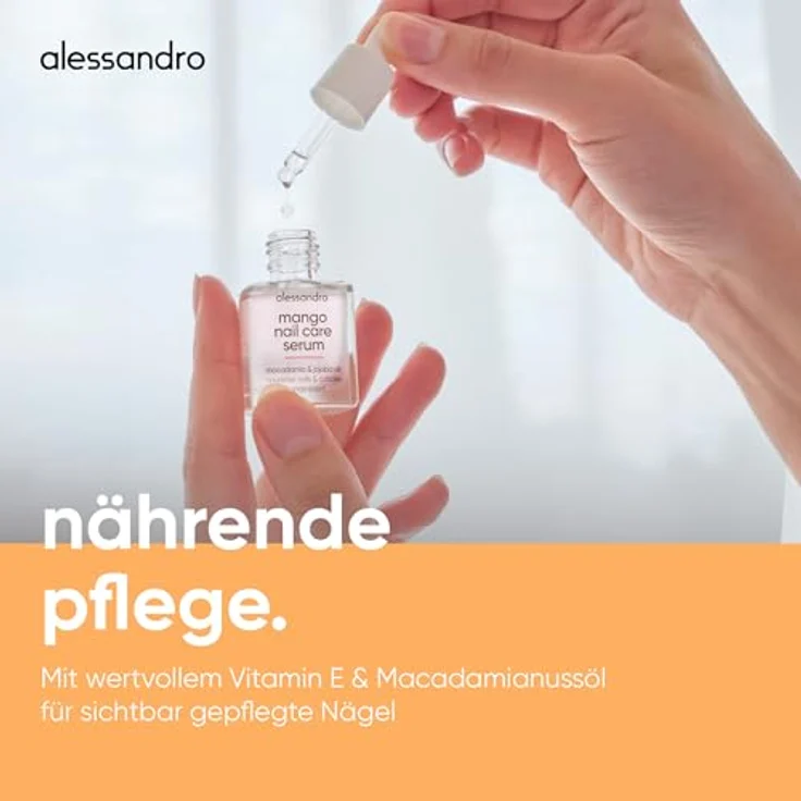 alessandro Mango Nail Care Serum, Pflegendes Nagelserum mit Vitamin E & Macadamiaöl, vegan, 10ml, für regenerierte & geschützte Nagelhaut – Bild 3