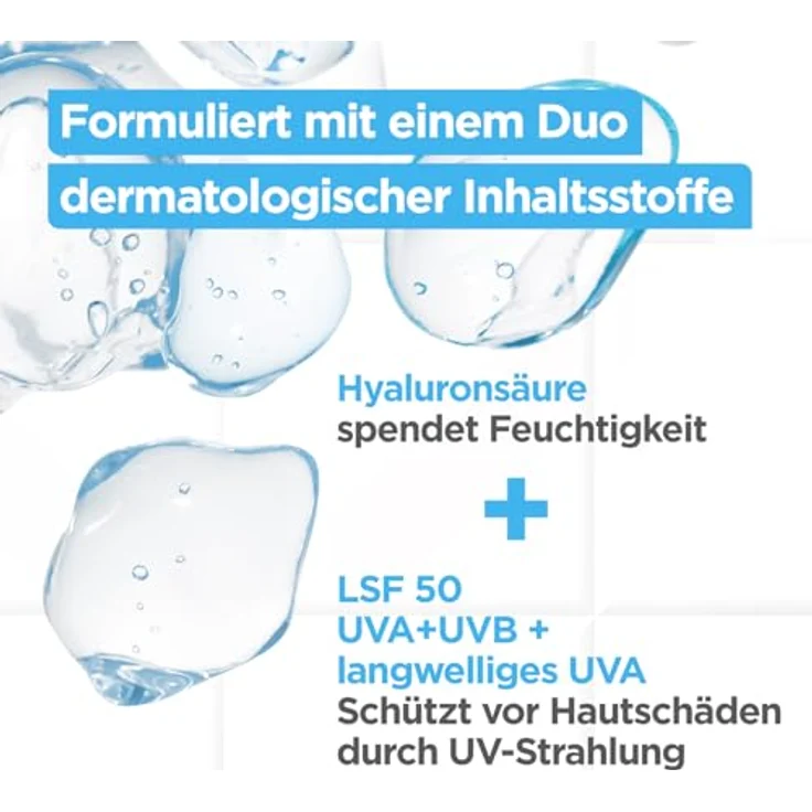 Mixa UV 50 Hydrating Care, Gesichtscreme für sensible Haut, Schutz vor UVB + UVA + Long UVA, SPF 50, mit Hyaluronsäure, hypoallergen, 50 ml – Bild 4