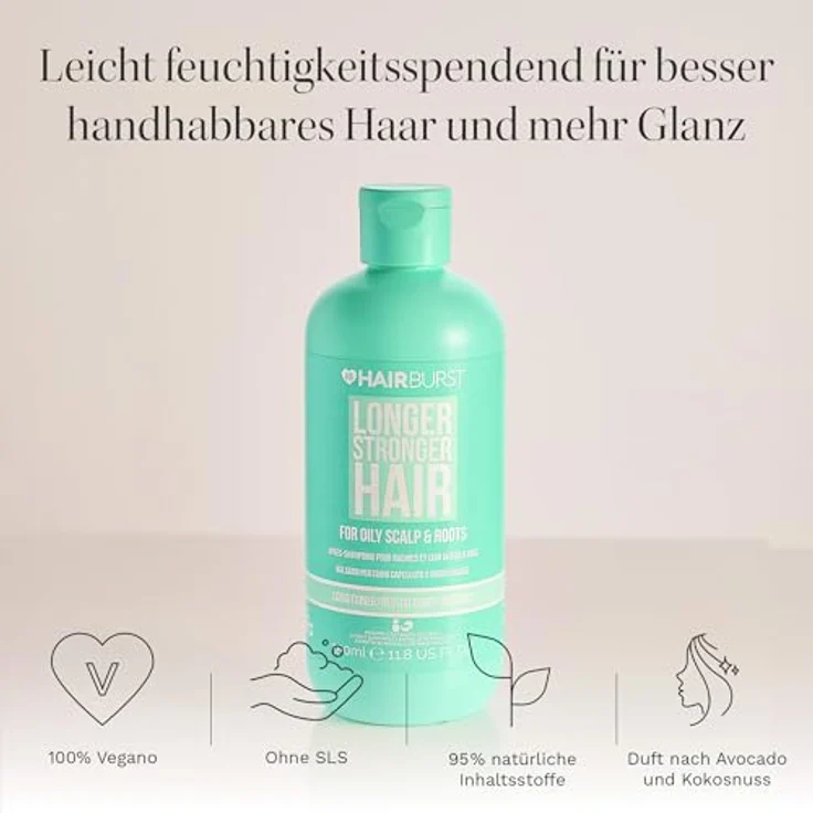HAIR BURST Hair Burst Conditioner für fettige Kopfhaut und Wurzeln – Antischuppen, antistatisch, milde Hydration, 350ml – Bild 3
