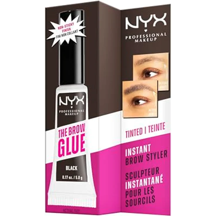 NYX PROFESSIONAL MAKEUP Brow Glue, Instant Brow Styler, Laminierter Augenbrauen-Look, Black – Bild 2