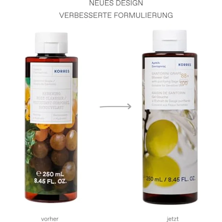 KORRES SANTORINI GRAPE Duschgel mit Salbei-Extrakt, vegan, silikon- und parabenfrei, 250 ml – Bild 2