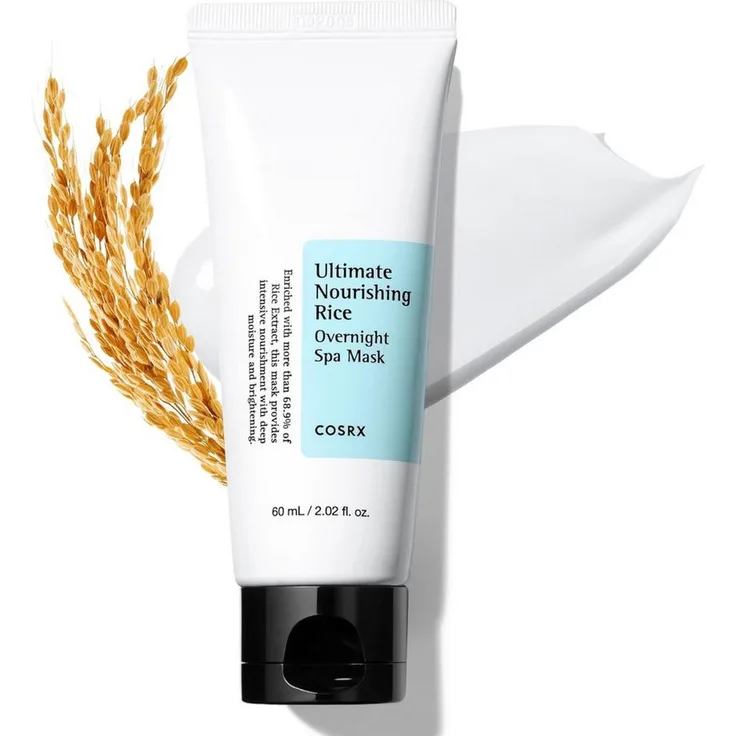 Cosrx Ultimate Nourishing Rice Spa Mask, vegane Overnight-Gesichtsmaske mit Reis-Extrakt, 60 ml, für feuchtigkeitsarme und müde Haut