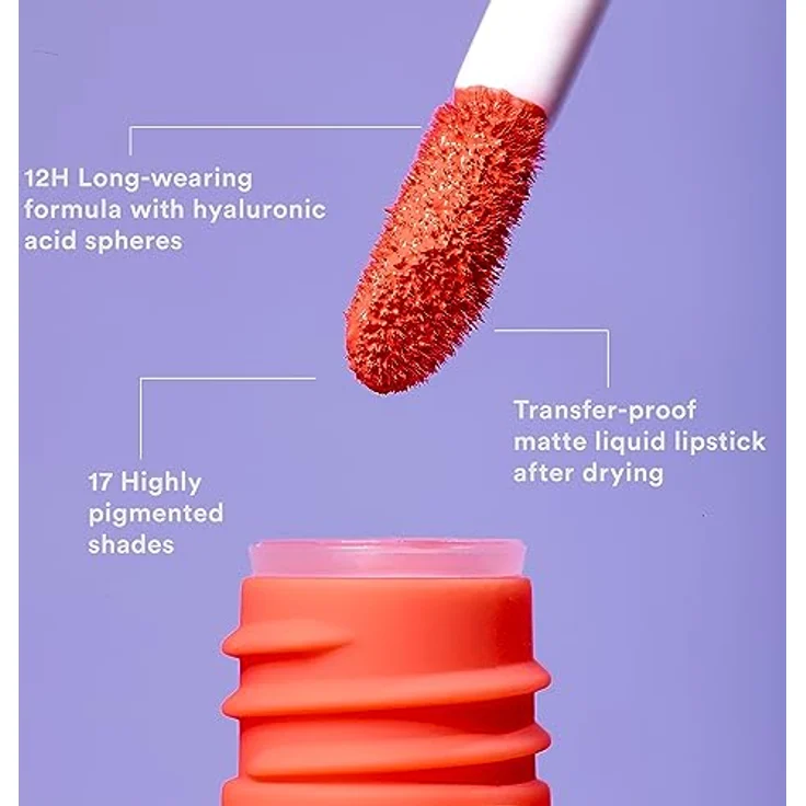 3INA The Longwear Lipstick, 6 ml, matte Farbe mit Hyaluronsäure, Nr. 320 - Dark Coral – Bild 3