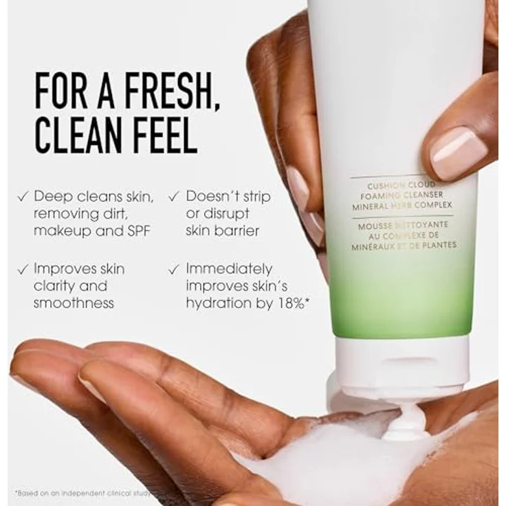 bareMinerals Cushion Cloud Foaming Cleanser, Reinigungsschaum für Damen, 120 ml mit feuchtigkeitsspendender Formel und strahlendem Teint – Bild 2