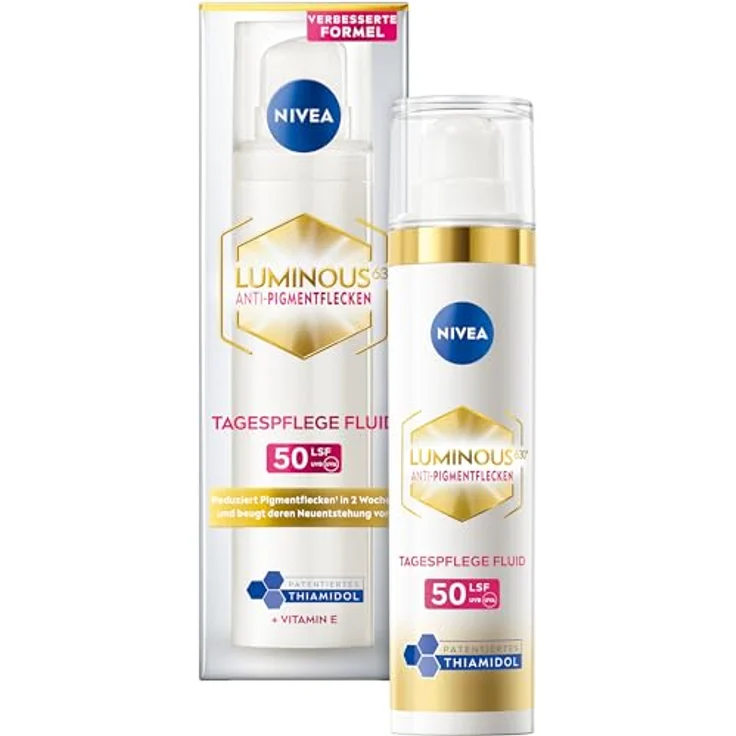 NIVEA LUMINOUS630 Anti-Pigmentflecken Tagespflege Fluid mit LSF 50, Thiamidol, Hyaluronsäure & Vitamin E, 40 ml – Bild 1