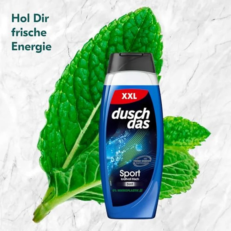 Duschdas 3-in-1 Duschgel & Shampoo Sport, XXL Duschbad mit Fresh-Energy-Duftformel, 450 ml, biologisch abbaubar und dermatologisch – Bild 4