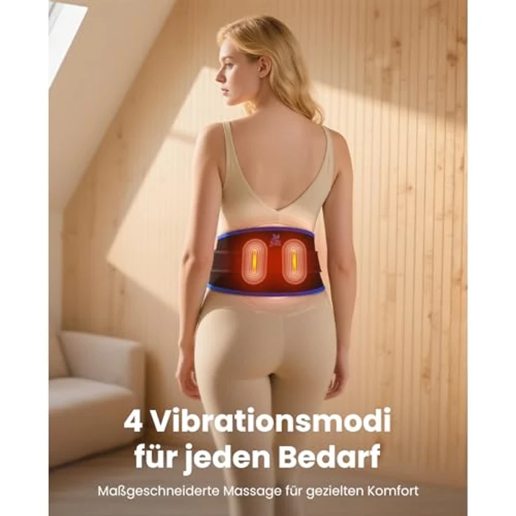BOB AND BRAD ThermoRed Infrarot Wärmegürtel, kabellos mit Massage & Rotlicht, Heizgürtel für Rückenbeschwerden, tragbar für LWS, Büro & Auto, Geschenkidee für Eltern – Bild 5