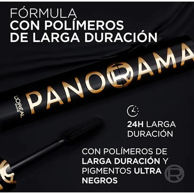 L’Oréal Paris Panorama Volumen-Mascara, intensive Farbe, verlängert und verdichtet, All Night Black, 9.9 ml – Bild 4